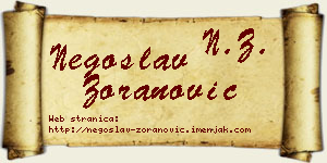 Negoslav Zoranović vizit kartica